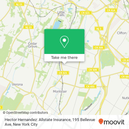 Mapa de Hector Hernandez: Allstate Insurance, 195 Bellevue Ave