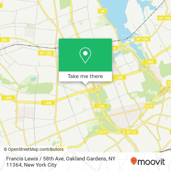 Mapa de Francis Lewis / 58th Ave, Oakland Gardens, NY 11364