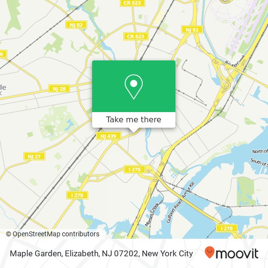 Mapa de Maple Garden, Elizabeth, NJ 07202