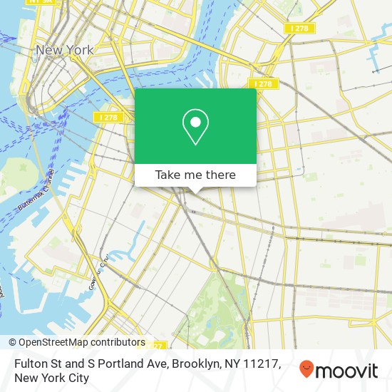 Mapa de Fulton St and S Portland Ave, Brooklyn, NY 11217
