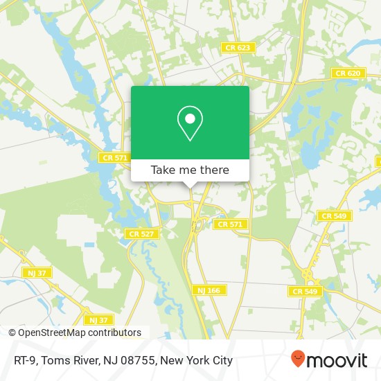 Mapa de RT-9, Toms River, NJ 08755