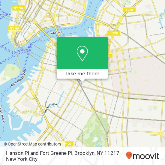 Mapa de Hanson Pl and Fort Greene Pl, Brooklyn, NY 11217