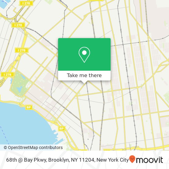 Mapa de 68th @ Bay Pkwy, Brooklyn, NY 11204