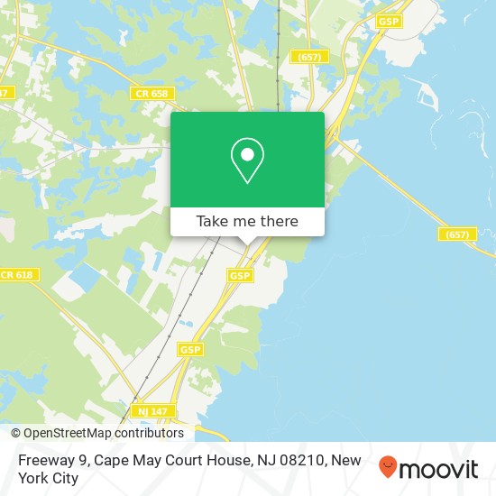 Mapa de Freeway 9, Cape May Court House, NJ 08210