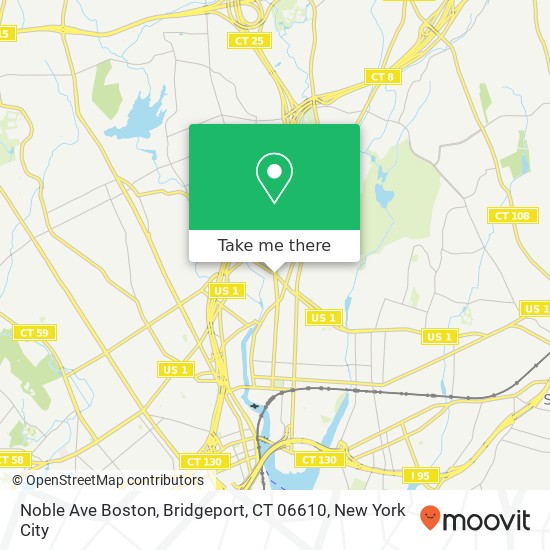 Mapa de Noble Ave Boston, Bridgeport, CT 06610