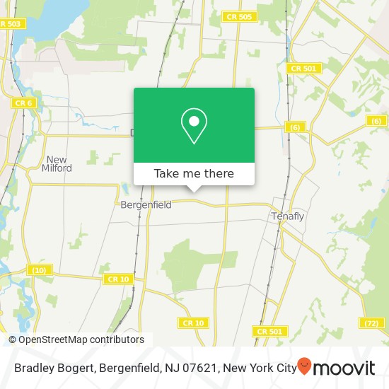 Mapa de Bradley Bogert, Bergenfield, NJ 07621