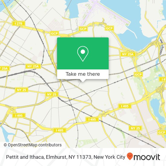 Mapa de Pettit and Ithaca, Elmhurst, NY 11373