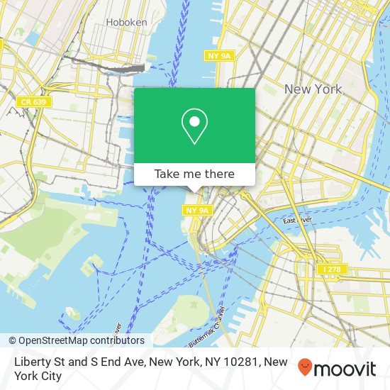 Liberty St and S End Ave, New York, NY 10281 map