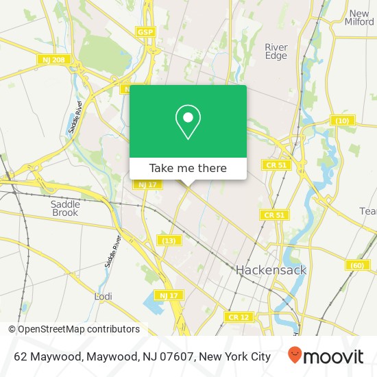 Mapa de 62 Maywood, Maywood, NJ 07607