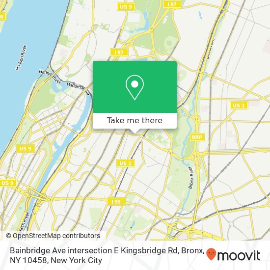 Mapa de Bainbridge Ave intersection E Kingsbridge Rd, Bronx, NY 10458