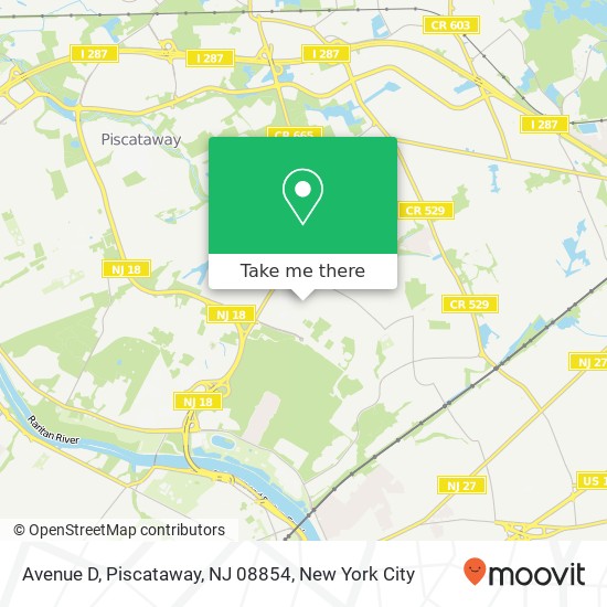 Mapa de Avenue D, Piscataway, NJ 08854