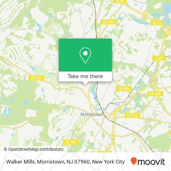 Mapa de Walker Mills, Morristown, NJ 07960