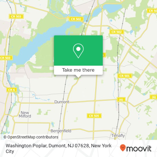 Mapa de Washington Poplar, Dumont, NJ 07628
