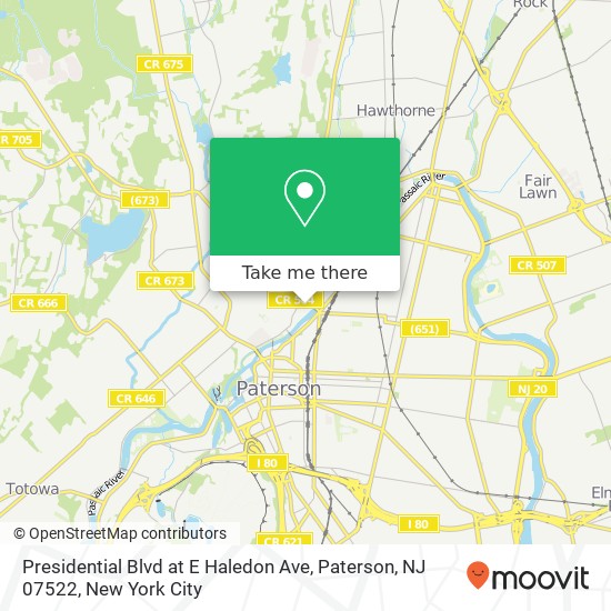 Presidential Blvd at E Haledon Ave, Paterson, NJ 07522 map