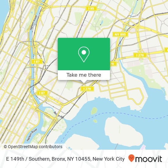 Mapa de E 149th / Southern, Bronx, NY 10455
