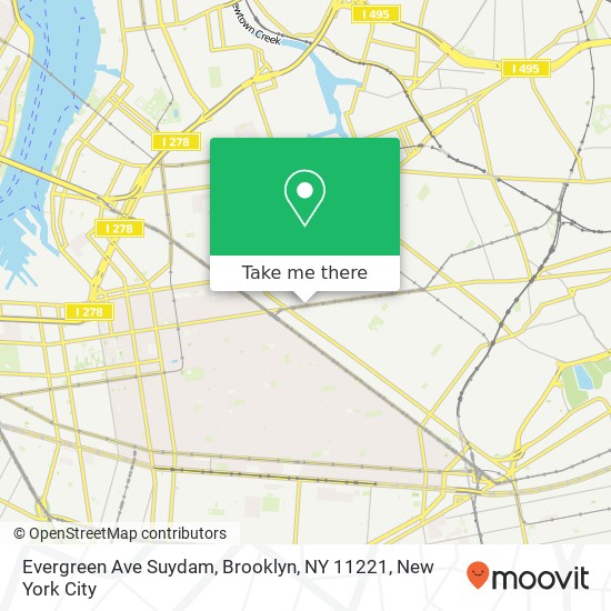 Evergreen Ave Suydam, Brooklyn, NY 11221 map