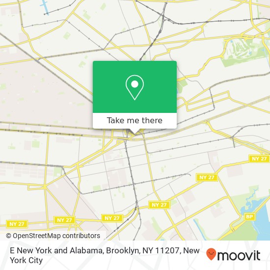 Mapa de E New York and Alabama, Brooklyn, NY 11207