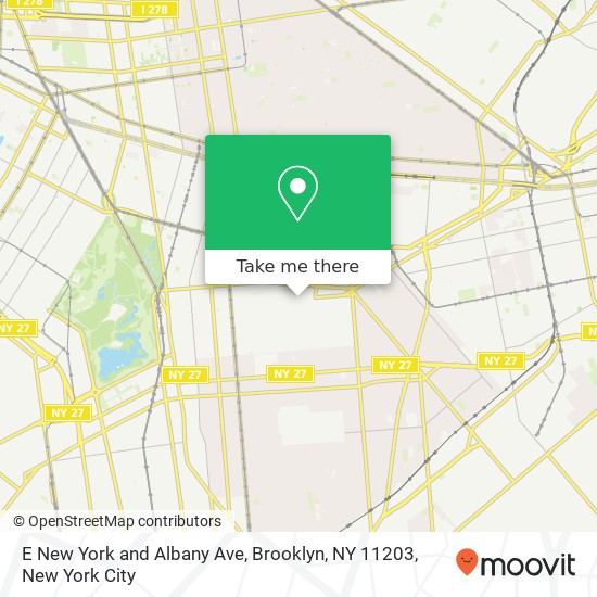 Mapa de E New York and Albany Ave, Brooklyn, NY 11203