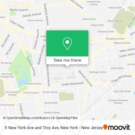 E New York Ave and Troy Ave map