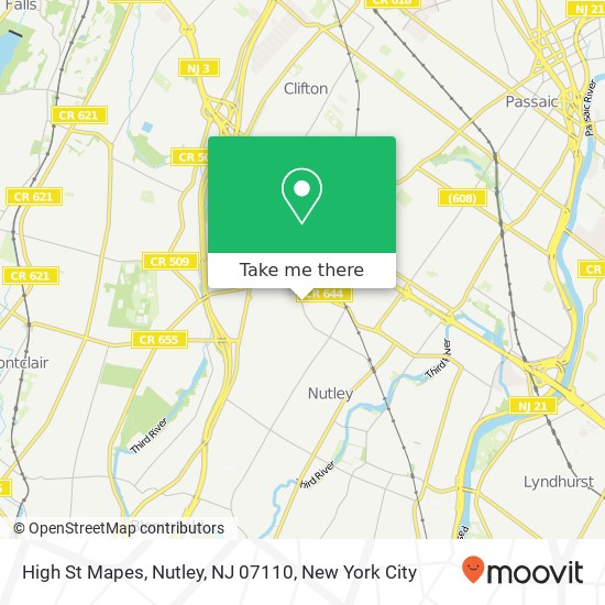 Mapa de High St Mapes, Nutley, NJ 07110