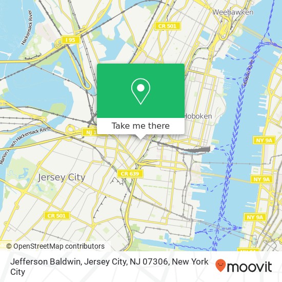 Mapa de Jefferson Baldwin, Jersey City, NJ 07306