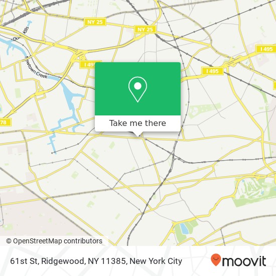 Mapa de 61st St, Ridgewood, NY 11385
