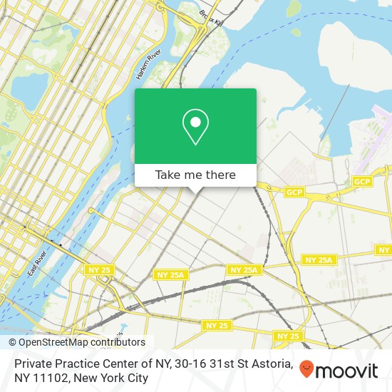 Mapa de Private Practice Center of NY, 30-16 31st St Astoria, NY 11102