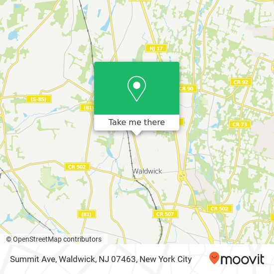 Mapa de Summit Ave, Waldwick, NJ 07463