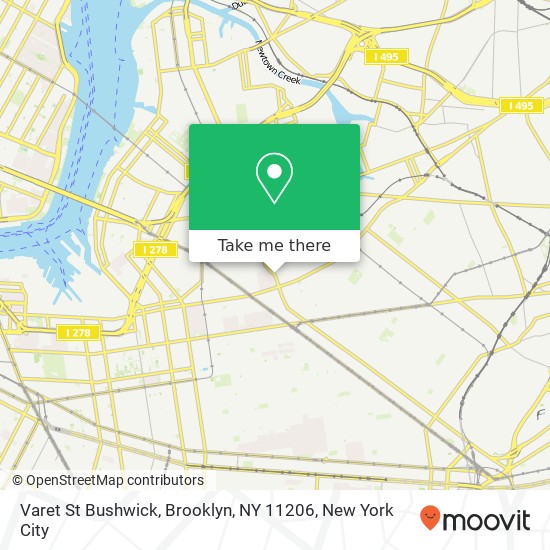 Mapa de Varet St Bushwick, Brooklyn, NY 11206