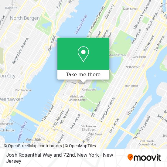 Josh Rosenthal Way and 72nd map