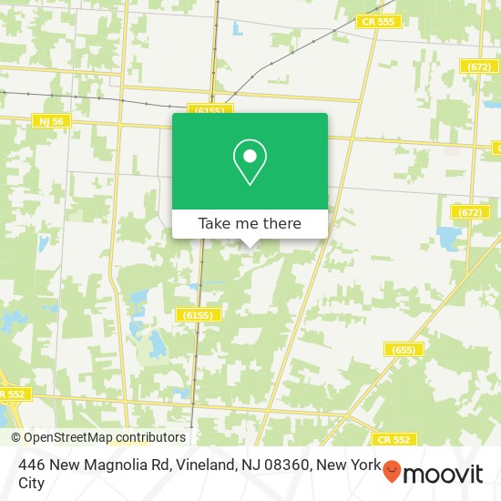 Mapa de 446 New Magnolia Rd, Vineland, NJ 08360