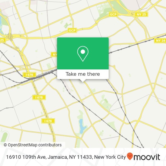 Mapa de 16910 109th Ave, Jamaica, NY 11433