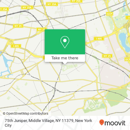 Mapa de 75th Juniper, Middle Village, NY 11379