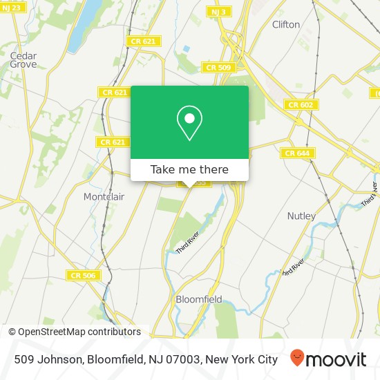 Mapa de 509 Johnson, Bloomfield, NJ 07003