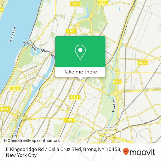 Mapa de E Kingsbridge Rd / Celia Cruz Blvd, Bronx, NY 10458
