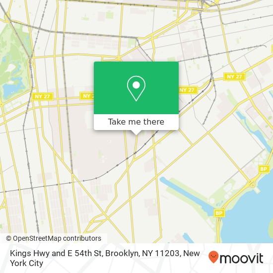 Mapa de Kings Hwy and E 54th St, Brooklyn, NY 11203