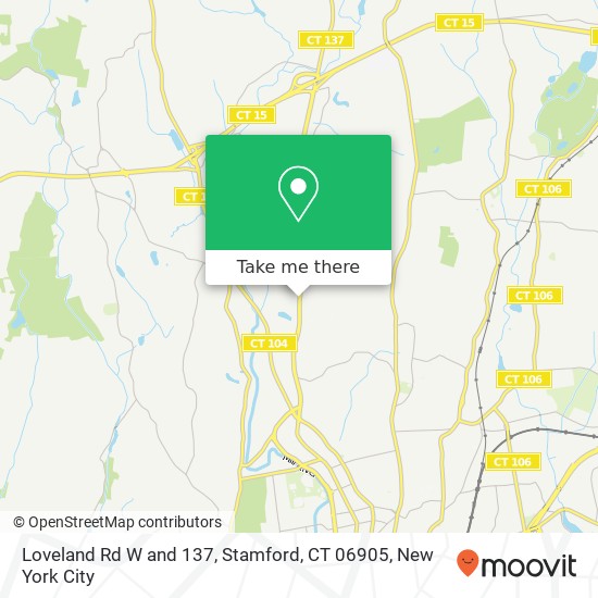 Loveland Rd W and 137, Stamford, CT 06905 map