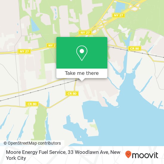 Mapa de Moore Energy Fuel Service, 33 Woodlawn Ave