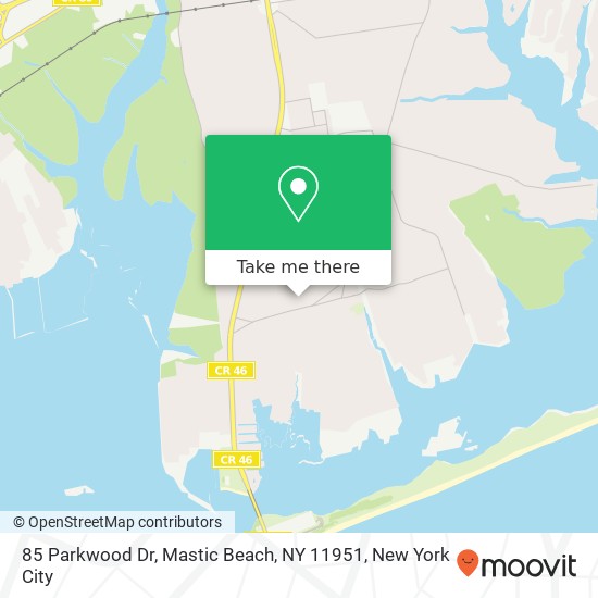 85 Parkwood Dr, Mastic Beach, NY 11951 map