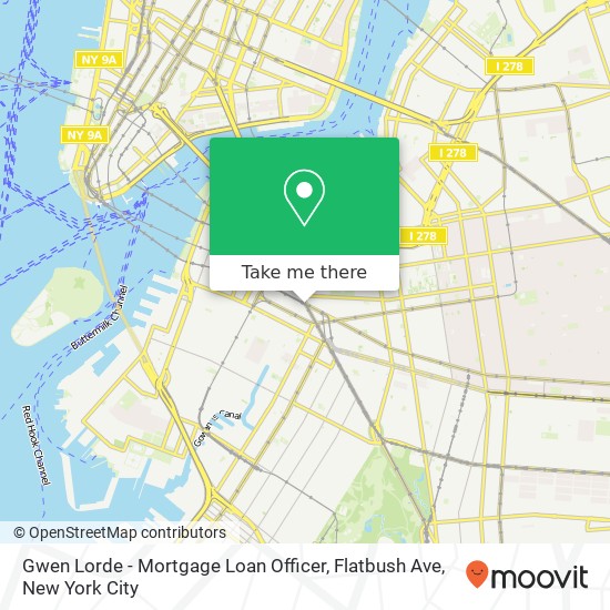 Mapa de Gwen Lorde - Mortgage Loan Officer, Flatbush Ave