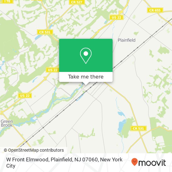 Mapa de W Front Elmwood, Plainfield, NJ 07060