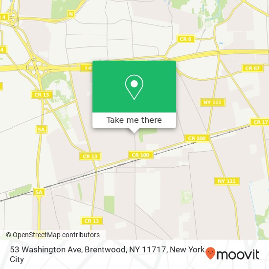 Mapa de 53 Washington Ave, Brentwood, NY 11717