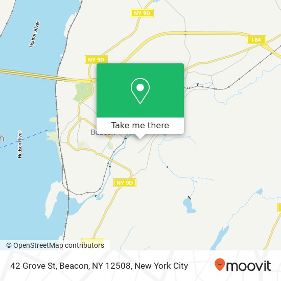 Mapa de 42 Grove St, Beacon, NY 12508
