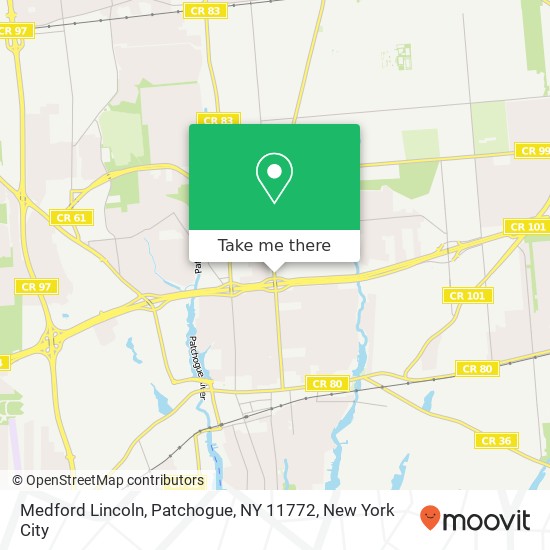 Mapa de Medford Lincoln, Patchogue, NY 11772