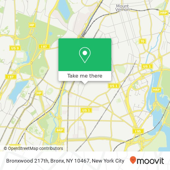 Mapa de Bronxwood 217th, Bronx, NY 10467