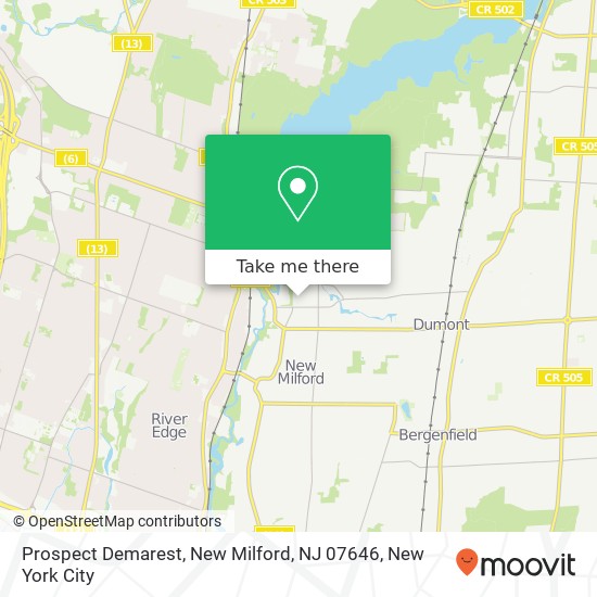 Mapa de Prospect Demarest, New Milford, NJ 07646