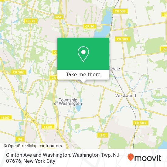 Clinton Ave and Washington, Washington Twp, NJ 07676 map