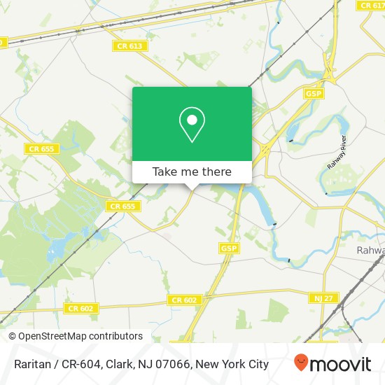 Mapa de Raritan / CR-604, Clark, NJ 07066