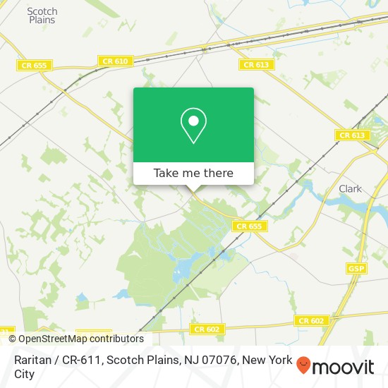 Mapa de Raritan / CR-611, Scotch Plains, NJ 07076
