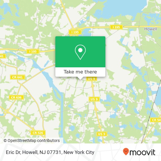 Mapa de Eric Dr, Howell, NJ 07731